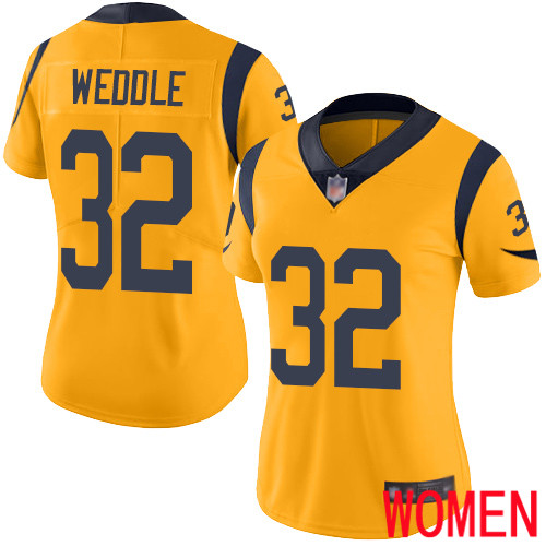 Los Angeles Rams Limited Gold Women Eric Weddle Jersey NFL Football 32 Rush Vapor Untouchable